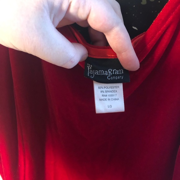 Vintage 90s Red Velvet Spaghetti Strap Maxi Dress - Picture 4 of 6